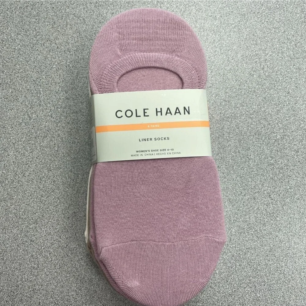 NEW Cole Haan Women's Size 4-10 Liner Socks 8 Pairs Non-Slip Multicolor